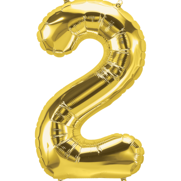 Ballon "Cijfer 2 Goud"
