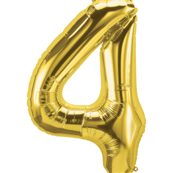 Ballon "Cijfer 4 Goud"