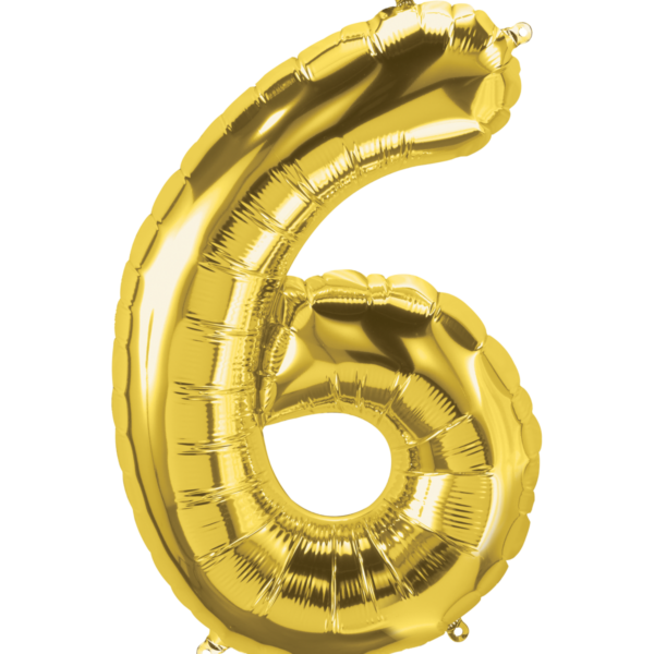 Ballon "Cijfer 6 Goud"