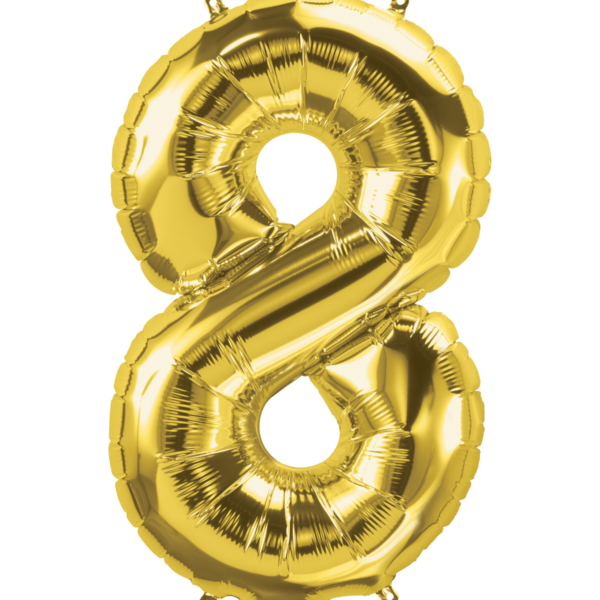 Ballon "Cijfer 8 Goud"