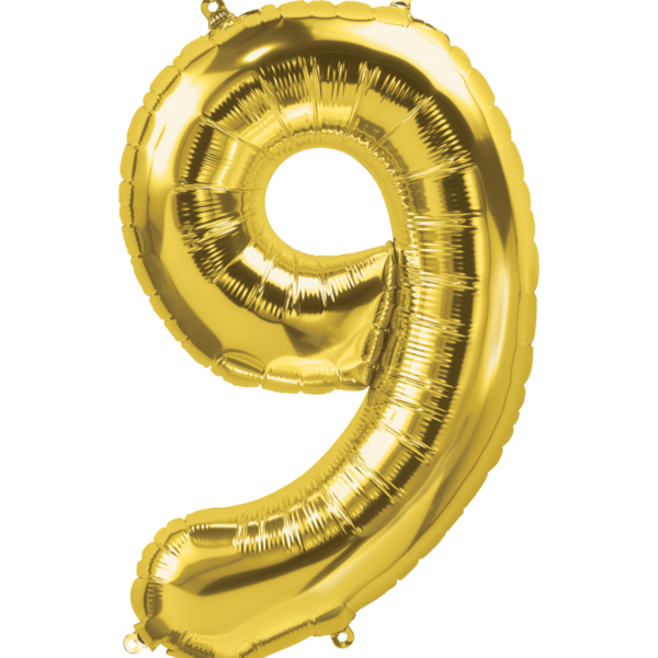Ballon "Cijfer 9 Goud"