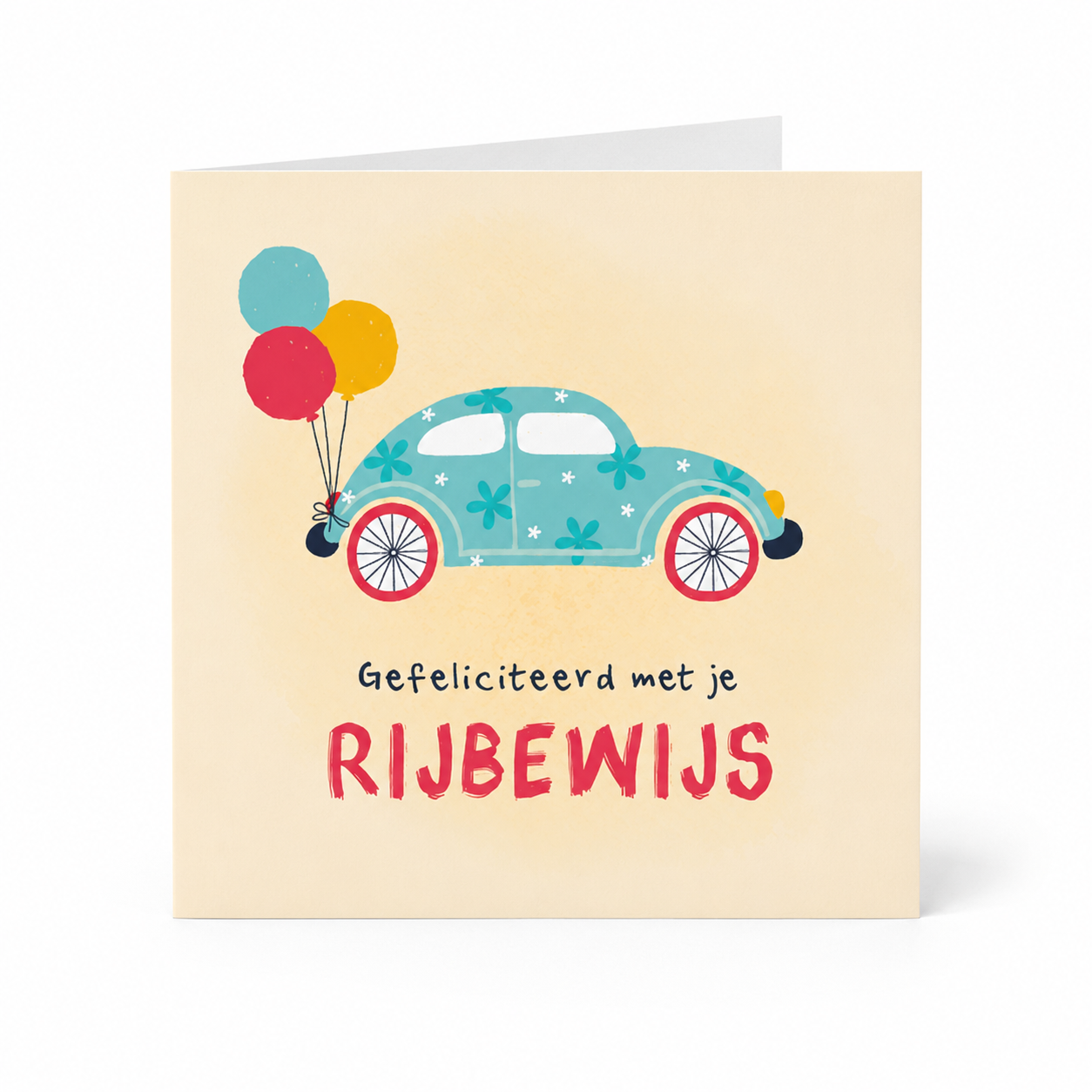 KRT-018 - 915434 45a 2 met vouw Gefeliciteerd met je rijbewijs Felicitatiekaart - Afbeelding 1